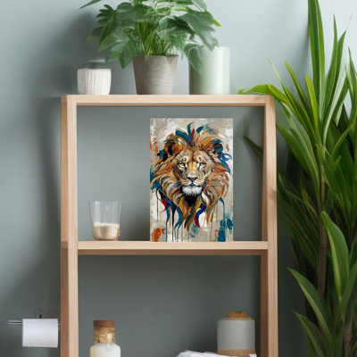 Lion, art mural moderne contemporain abstrait