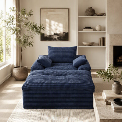 Single-seat sofa,Corduroy Fabric,Deep Seat Couches,No Assembly,1pcs for Bedroom,Apartment
