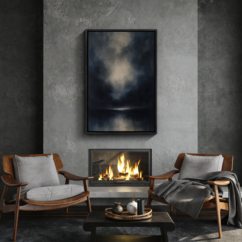 Art mural encadré abstrait rétro antique classique pour chambre à coucher, H 36 po x l 24 po, Noir