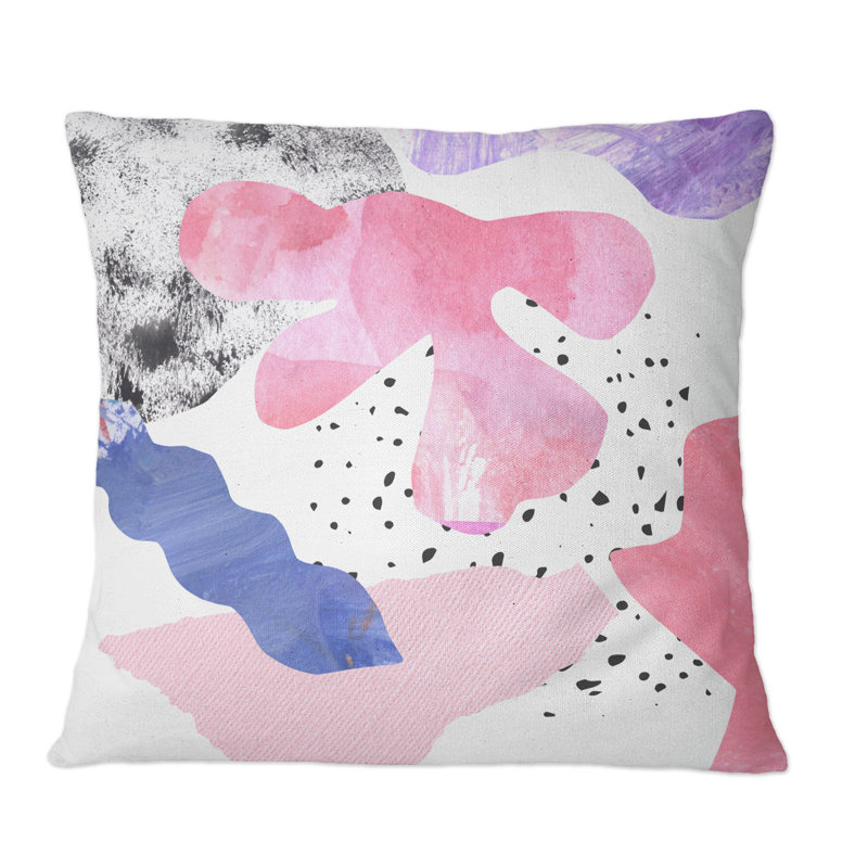 Abstrait abstrait à pois - Coussin décoratif imprimé moderne, 16 po x 16 po