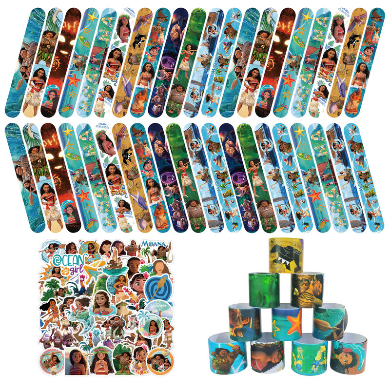 Moana Party Supplies, 40 Pcs Moana Bracelets & 50Pcs Moana Stickers