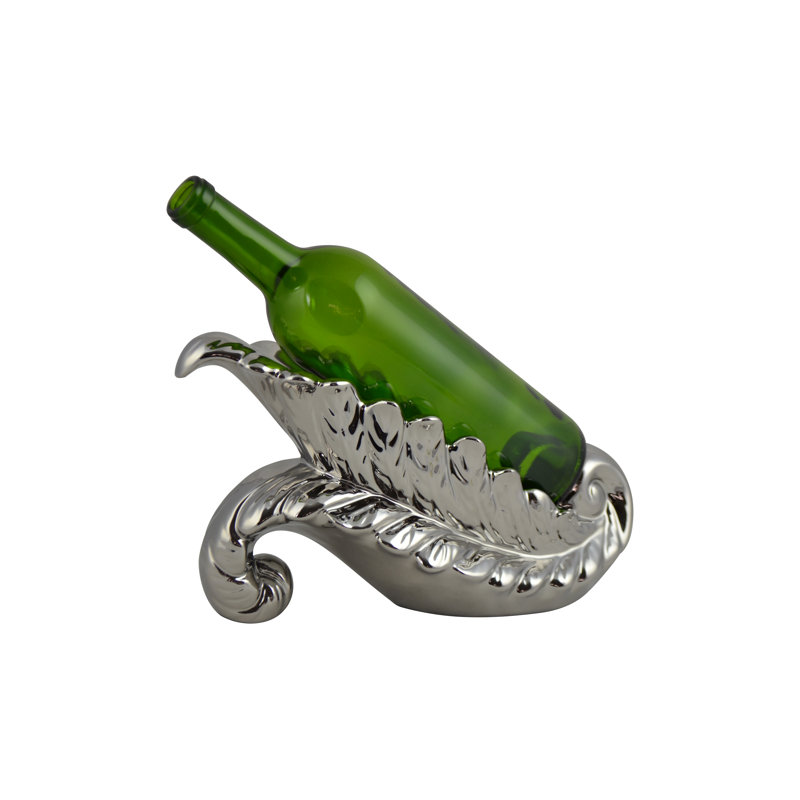 11" Polished Silver Cornucopia Bottle Holder