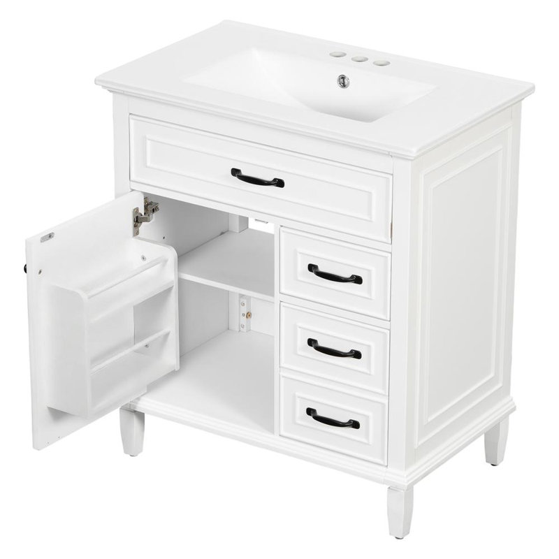 Meuble-lavabo de salle de bain avec lavabo, White
