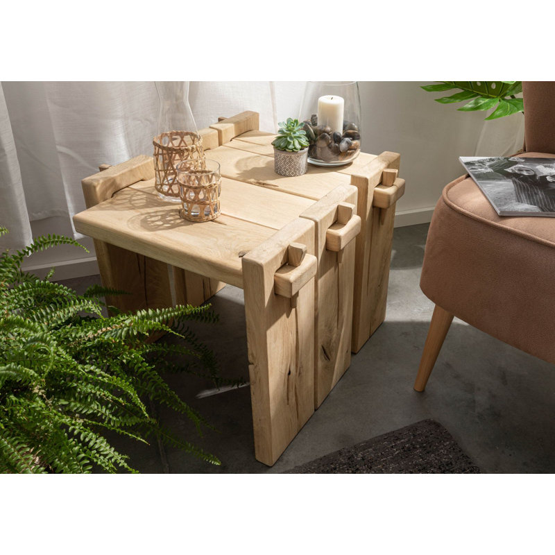 54cm W Solid Wood Bedside Table