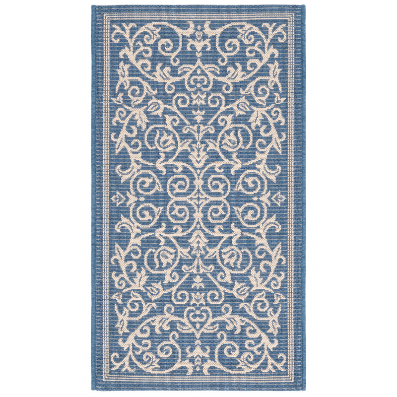 Cokley Performance Floral Indoor/Outdoor Area Rug, Rectangle 4' x 5'7"