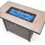 Foyer de table 42 po 50 000 BTU en propane avec rangement caché, perles de verre bleues et couvercle