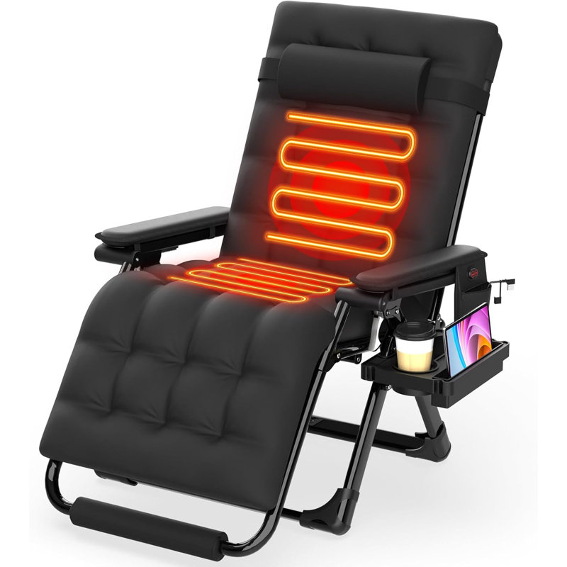  Méridienne chauffée zéro gravité, fauteuil inclinable surdimensionné 29 po avec coussin et 3 réglages de chaleur, null