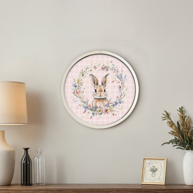 Carreaux à motif de lapins ronds et blancs encadrés