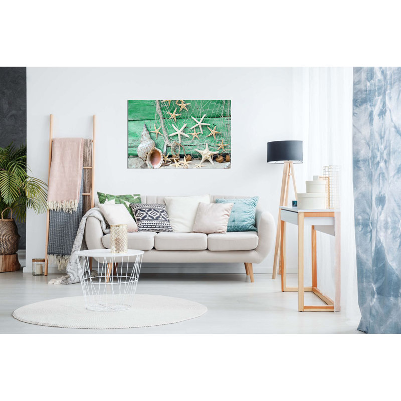 Maritime Sea Green Canvas - Wrapped Canvas Print, Green, 31cm H x 46cm W