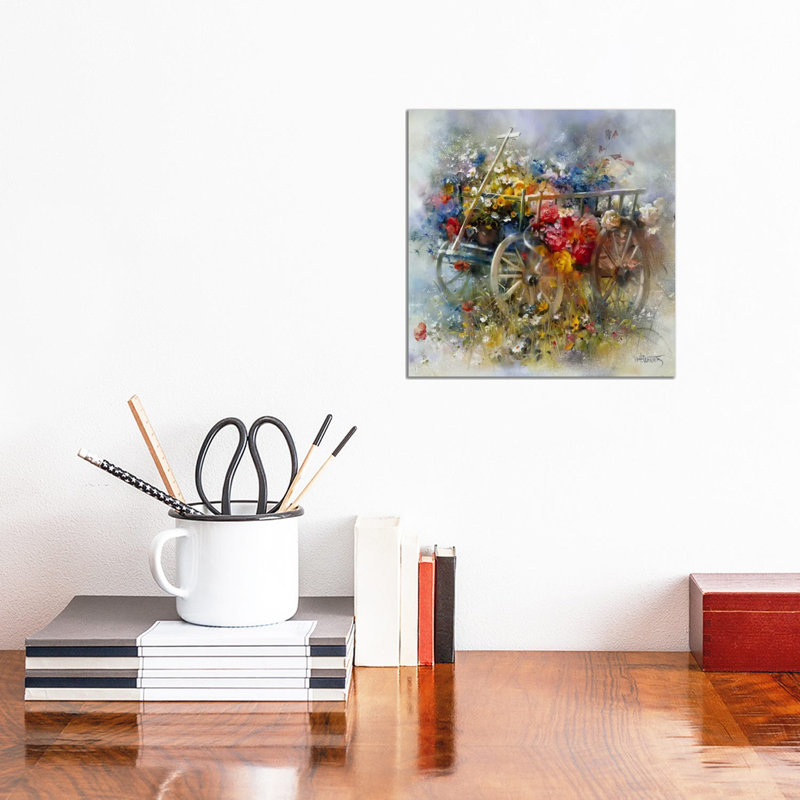 Flower Barrow by Willem Haenraets - Wrapped Canvas Painting, 30.48 cm H x 30.48 cm W