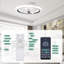 19 po Ventilateur de plafond encastré moderne à profil bas Smart, ventilateur de plafond réversible à courant continu silencieux pour chambre à coucher