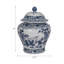 Pot décoratif chinois en céramique en grès avec couvercle 15 po Chinoiserie
