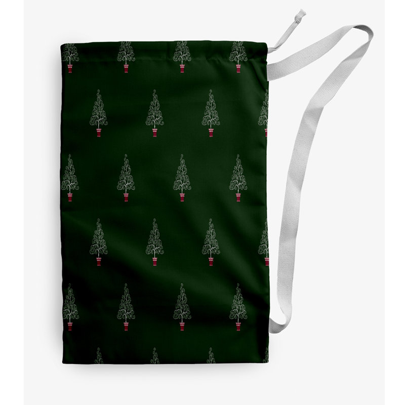 Fabric Laundry Bag with Handles, Medium (36" H x 28" W), Green