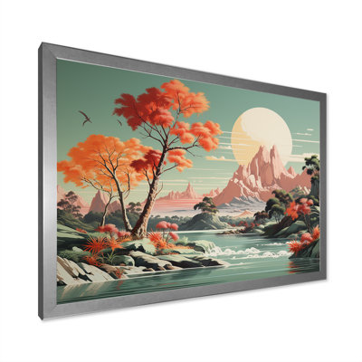 Vintage Japanese Lake Scenery III - Port Landscape Coastal Wall Art