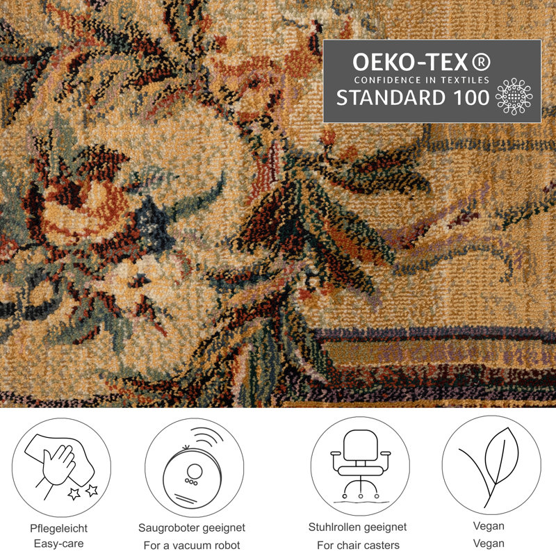 Wayne Machine Woven Beige/Brown Indoor Rug, Square 200cm
