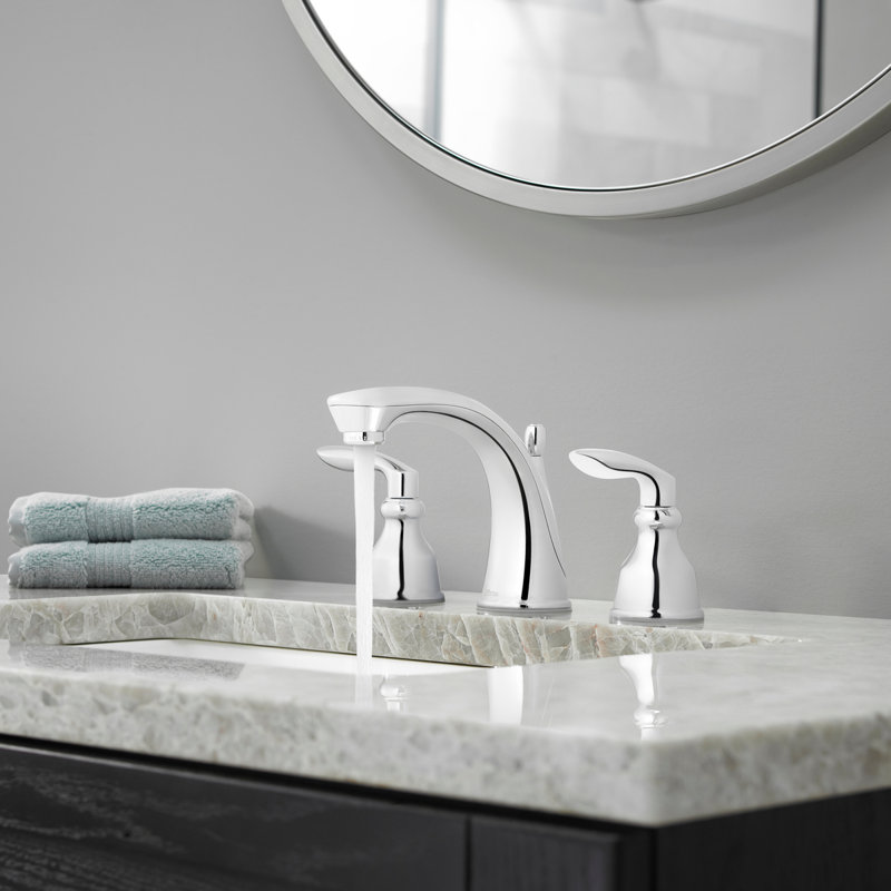 Avalon Widespread Faucet Bathroom Faucet with Drain Assembly, Polished Chrome