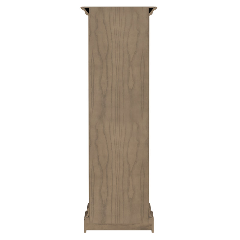 Oyster Gray Oak Grandfather Clock with Nickel Accents