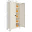 Armoire de rangement 71 po en métal beige avec 2 portes verrouillables et tablettes réglables pour la cuisine, la chambre à coucher et le salon