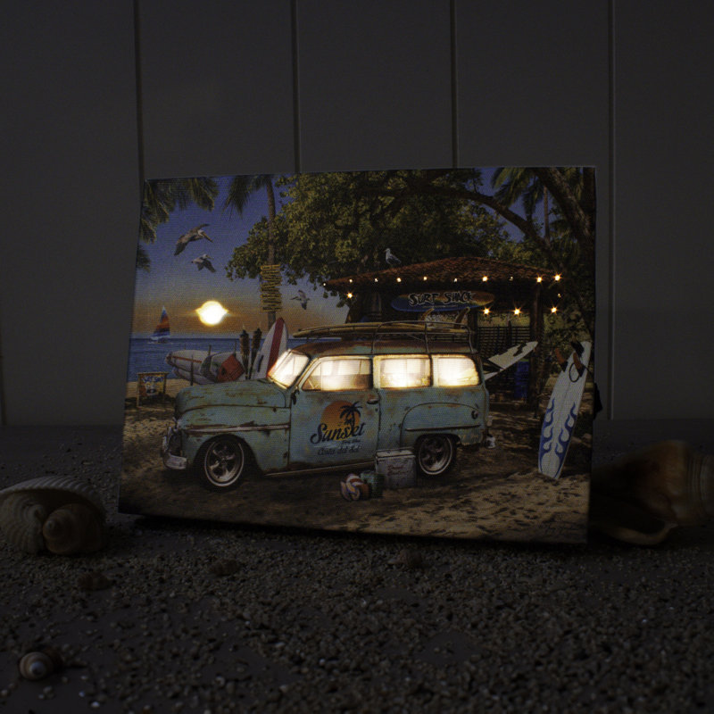 Farallon - Surf Satushack 8x6 Mini Lighted Easel Back Canvas