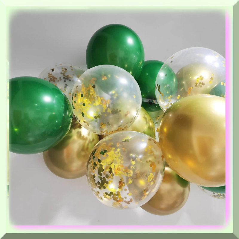 Vibrant Green Hanging Paper Fans & Leaves