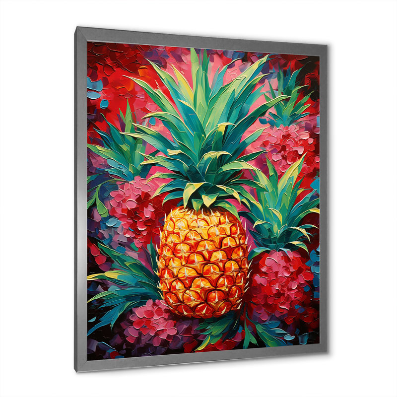 Oasis tropicale ananas I, Cadre photo argenté, H 40 po x l 30 po x P 1,5 po