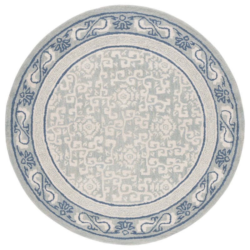 Edurne Hand Tufted Wool Oriental Rug, Round 6'