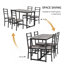 Ensemble de table de salle à manger de style campagnard Mid-Century 5 pièces avec 4 chaises ergonomiques pour des repas confortables et élégants-1237291346-1237291359