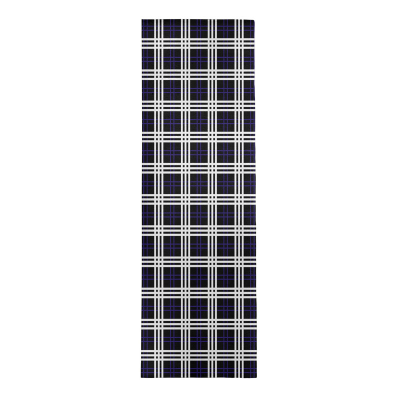 Tapis noir à carreaux, Tapis de couloir 2 pi 6 po x 8 pi