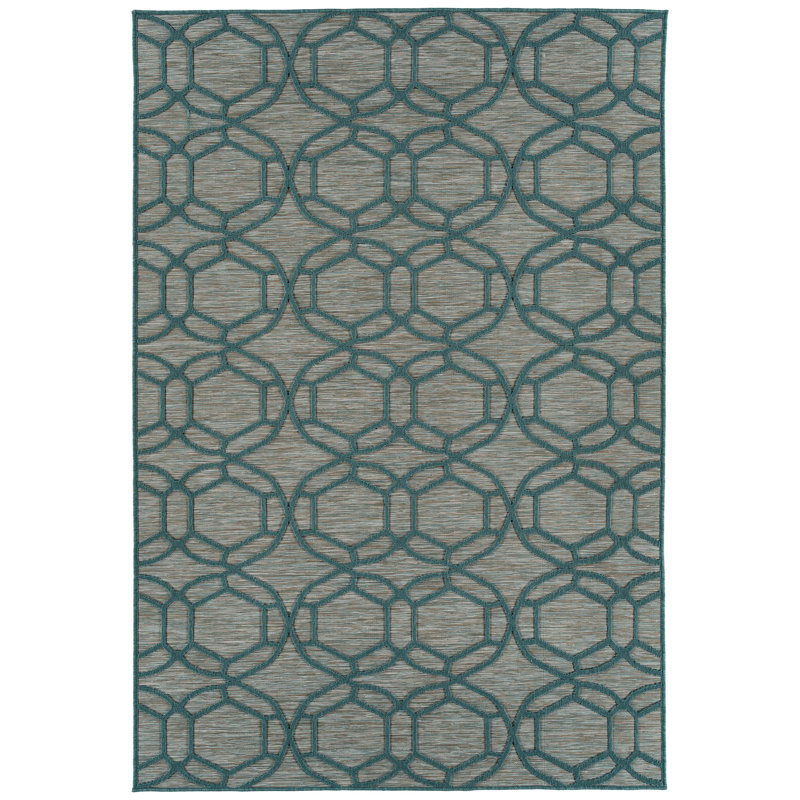 Contemporary, Transitional, Geometric, Textured, High-Low Cut & Loop 2' x 3' Rectangle Throw Rug
