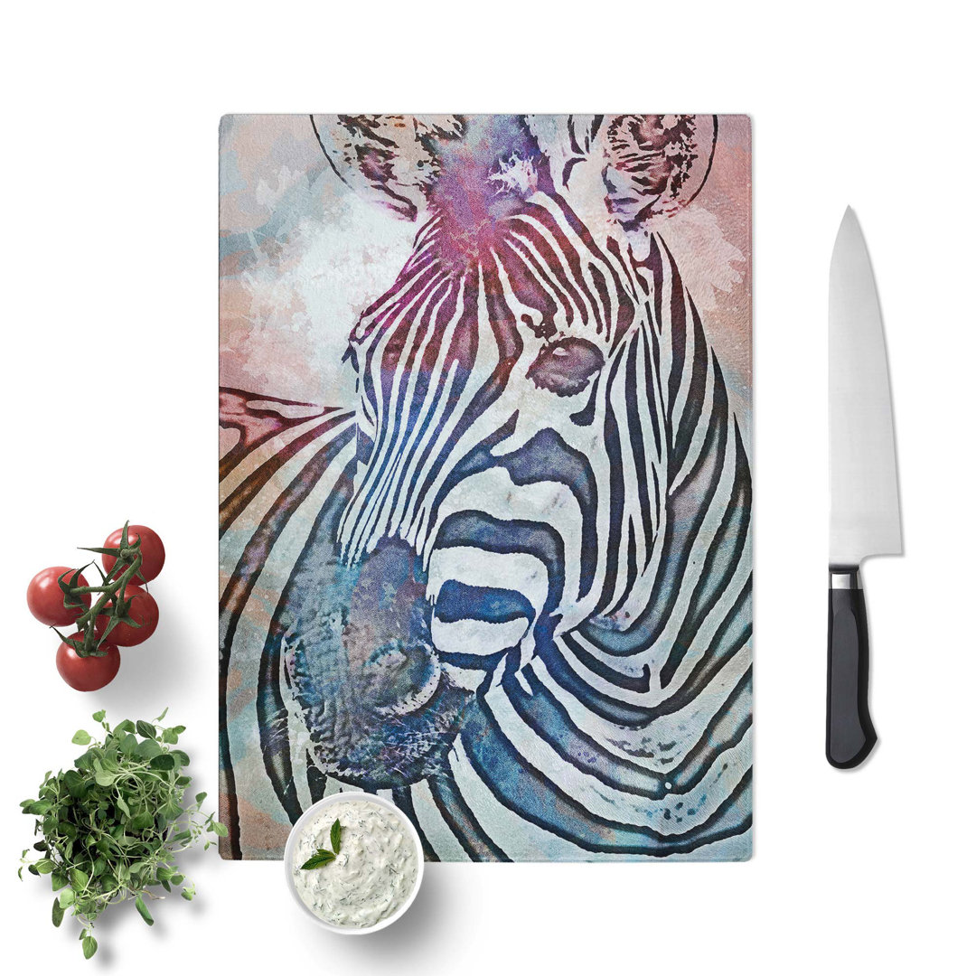 Tempered Glass Zebra Chopping Board