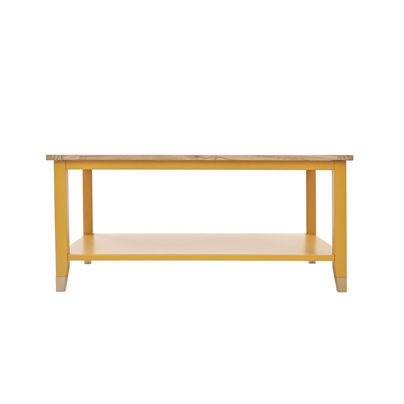 Coffee Table, Light Wood/Mustard