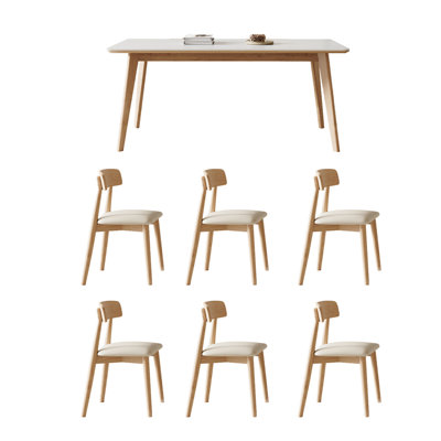 Contemporary Oak Table and Chair Collection