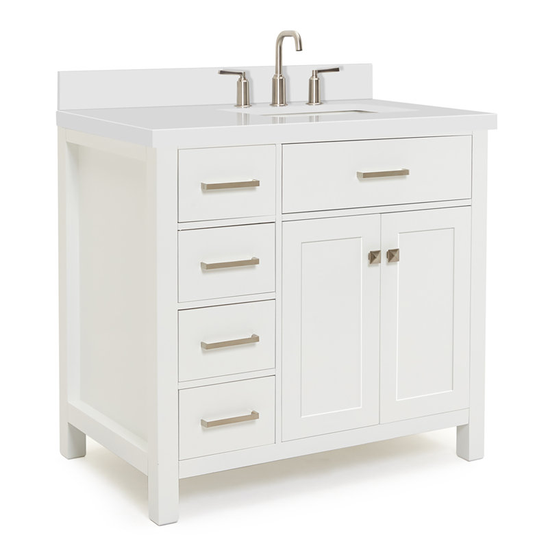 Ensemble de meuble-lavabo simple 37 po Abbate, Blanc