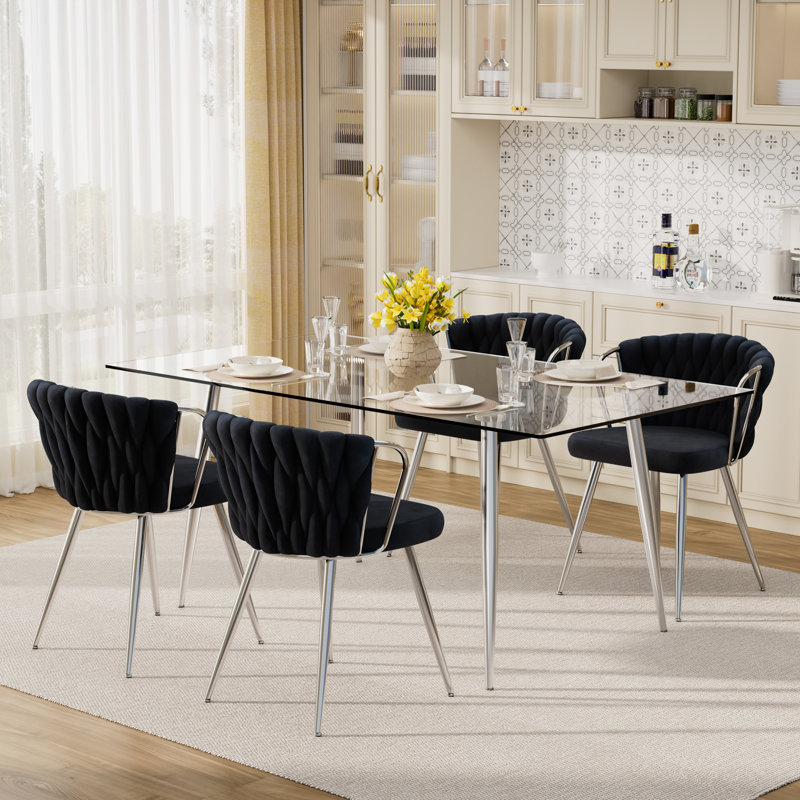 Ensemble de salle à manger 5 pièces, Noir, H 29,5 po x L 63 po x l 31,5 po