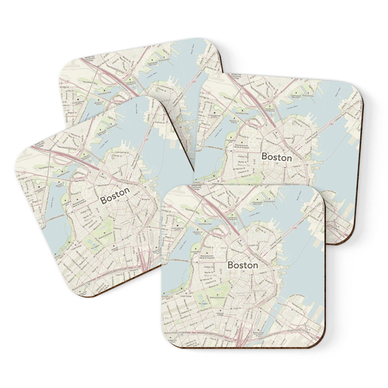 Sous-verre carte des États-Unis, Boston