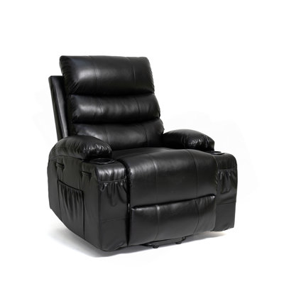 Electric Power Lift Recliner Chair With 8-Point Vibration Massage, Lumbar Heat, Remote Control, And Side Pockets For Elderly Comfort by Red Barrel Studio