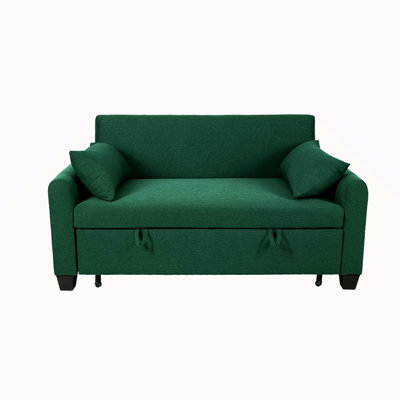 Extra-Large 61-Inch 2-In-1 Fabric Sofa Bed, Double Sofa With Storage Bag, Reinforced Iron Frame, Adjustable Backrest And Cushions, Suitable For Bedrooms, Living Rooms And Outdoor Areas.