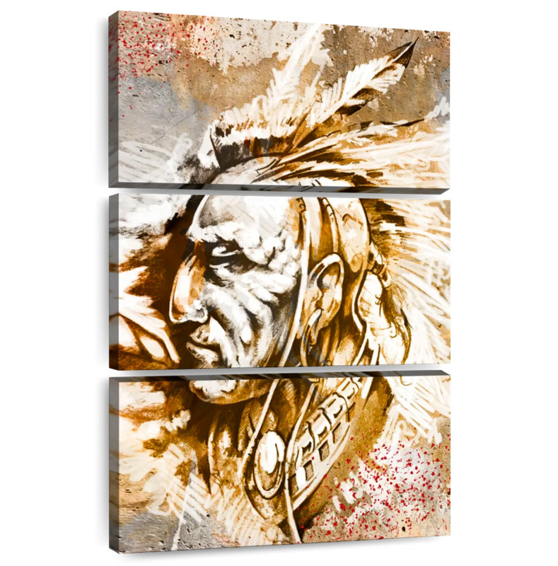 Lelar Native American Warrior, 38" H x 24" W