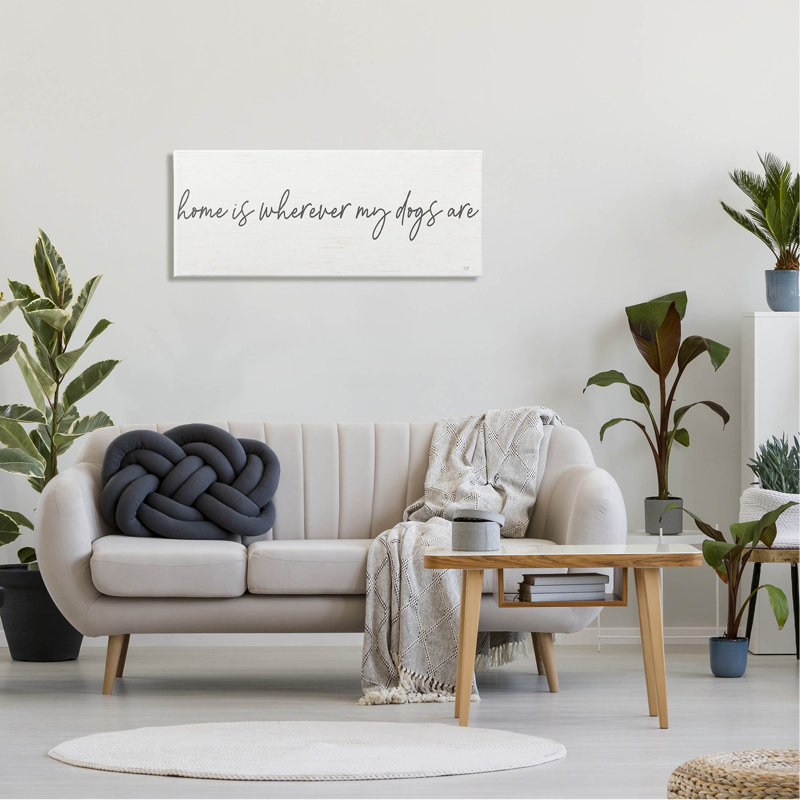 "Home Whereever Dogs Are Pet Lover" par Lux + Me Designs - Art textuel sur toile tendue, H 17 po x l 40 po x P 1,5 po