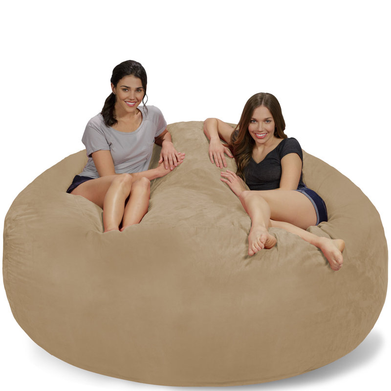 Fauteuil à billes - Fauteuil à billes rond rembourré en mousse à mémoire de forme avec housse amovible et lavable à la machine - Fauteuil à billes avec housse en microfibre douce - Plusieurs tailles et plusieurs tissus lavables à la machine