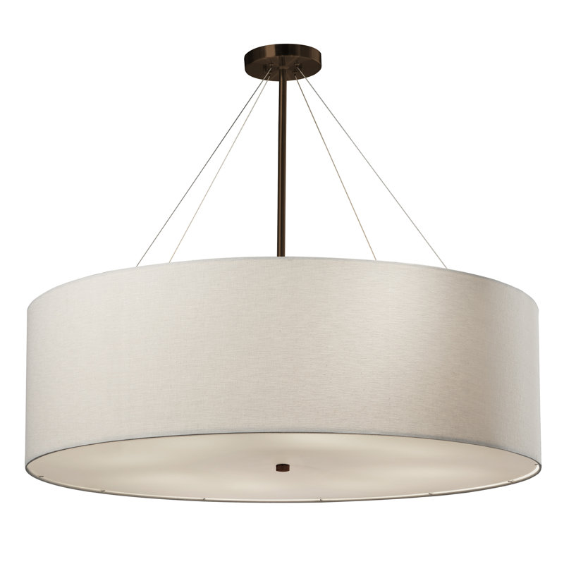 Lustre cylindrique Aoko, Bronze foncé, Gris, H 15 po x l 48 po x P 48 po