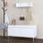 Wall-Mounted Entryway Shelf with Hooks and Storage Bench Set, Modern White Shoe Cabinet with Cushion and Closed Storage for Hallway, Bedroom, or Mudroom