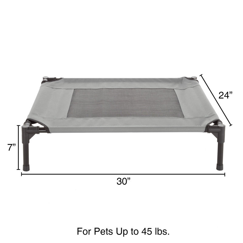 Lit pour chien surélevé PETMAker 30 x 24 pouces, Moyen (l 30 po x P 24 po x H 7 po), Gris