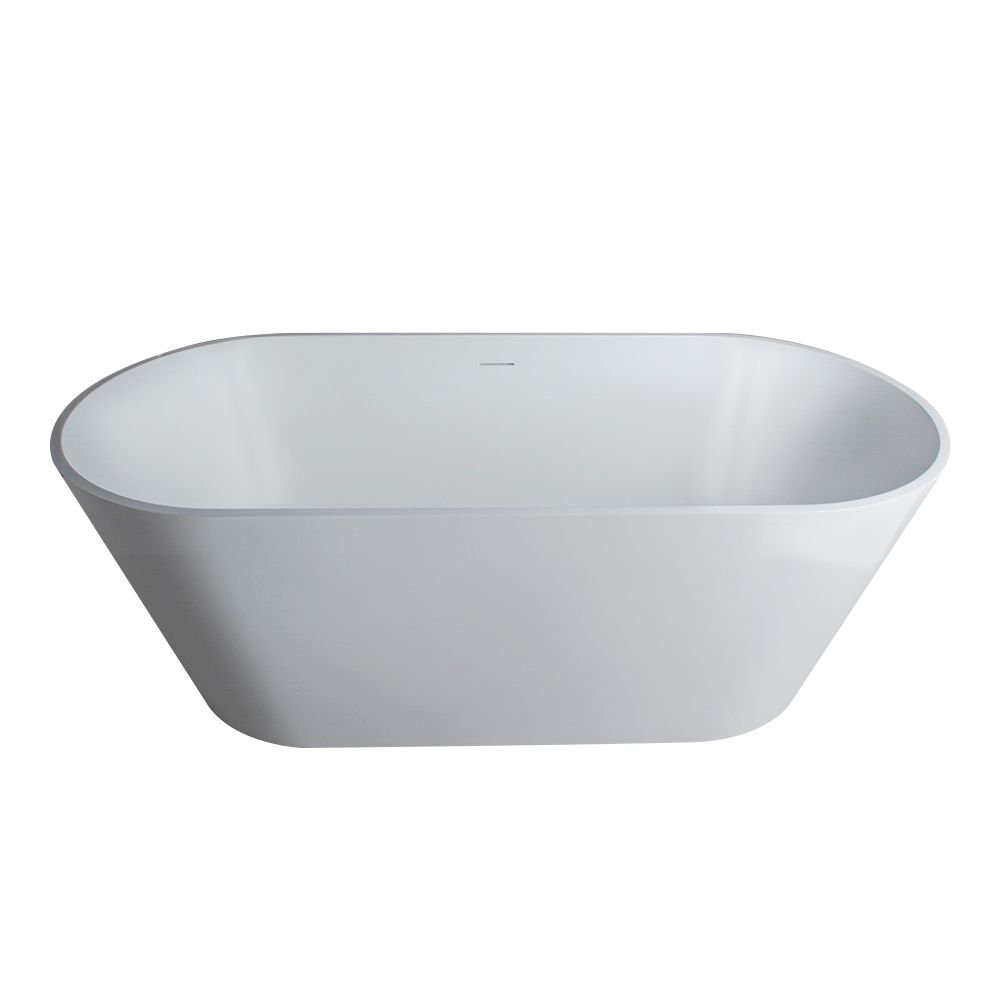 Freestanding Soaking Acrylic Bathtub, White/Classic Chrome, 22.8" H x 31.9" W x 55.1" L