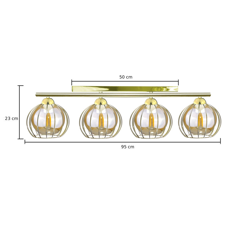 Alashia Flush Mount, Gold, Honey