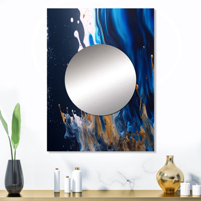 «Vajilla Ice Paint Splash I», miroir mural décoratif à spirales abstraites, grand miroir moderne, impression d'art en métal