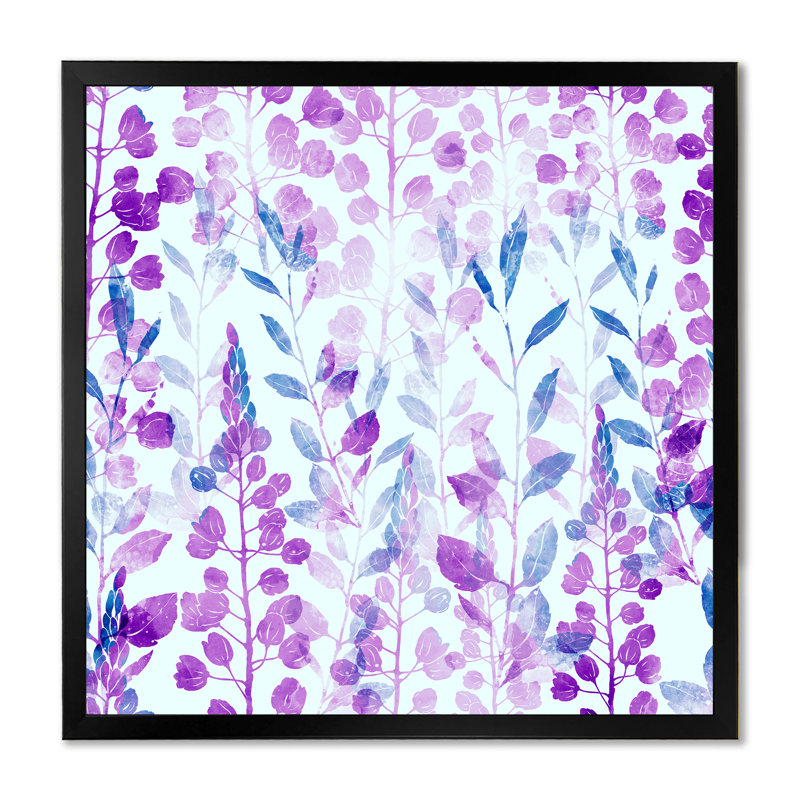 Herbes et fleurs de Provence - Peinture sur toile, H 36 po x l 36 po, Cadre photo noir