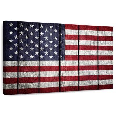 Drapeau américain Borges sur bois