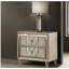2-Drawer LED Nightstand with Dual USB, Ivory and Camel