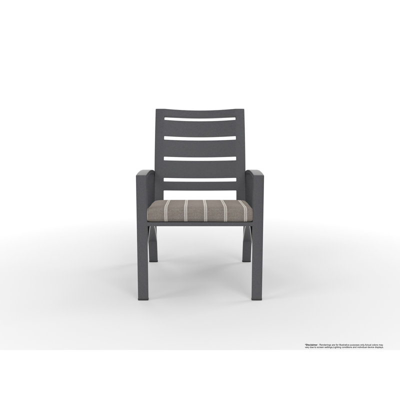 Arc Outdoor Bar Stool, Graphite, Stitches Slate